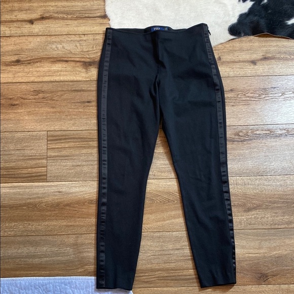 black Polo Ralph Lauren tuxedo-style leggings/dress pants - Picture 1 of 6